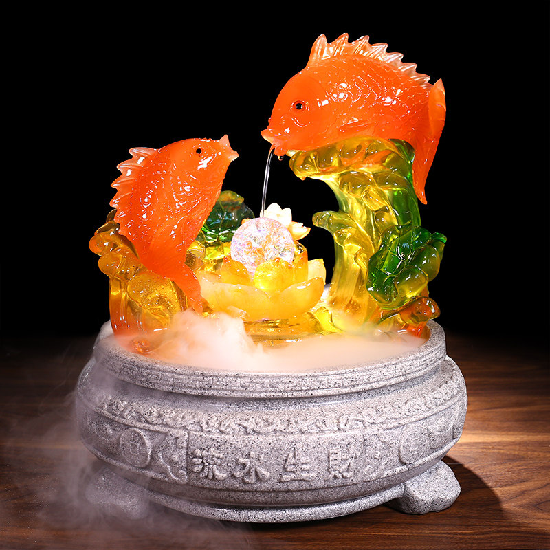 流水摆件风水招财时来运转家用小水水流景观财源流水摆件