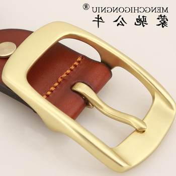 ຜູ້ຊາຍຊັ້ນທໍາອິດ cowhide buckle pin buckle head head accessories belt clip handmade pure copper buckle inner diameter cm