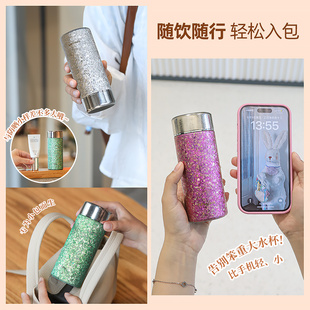 日本孔雀纯钛保温杯小巧便携高颜值随行口袋钛杯迷你高档内外纯钛