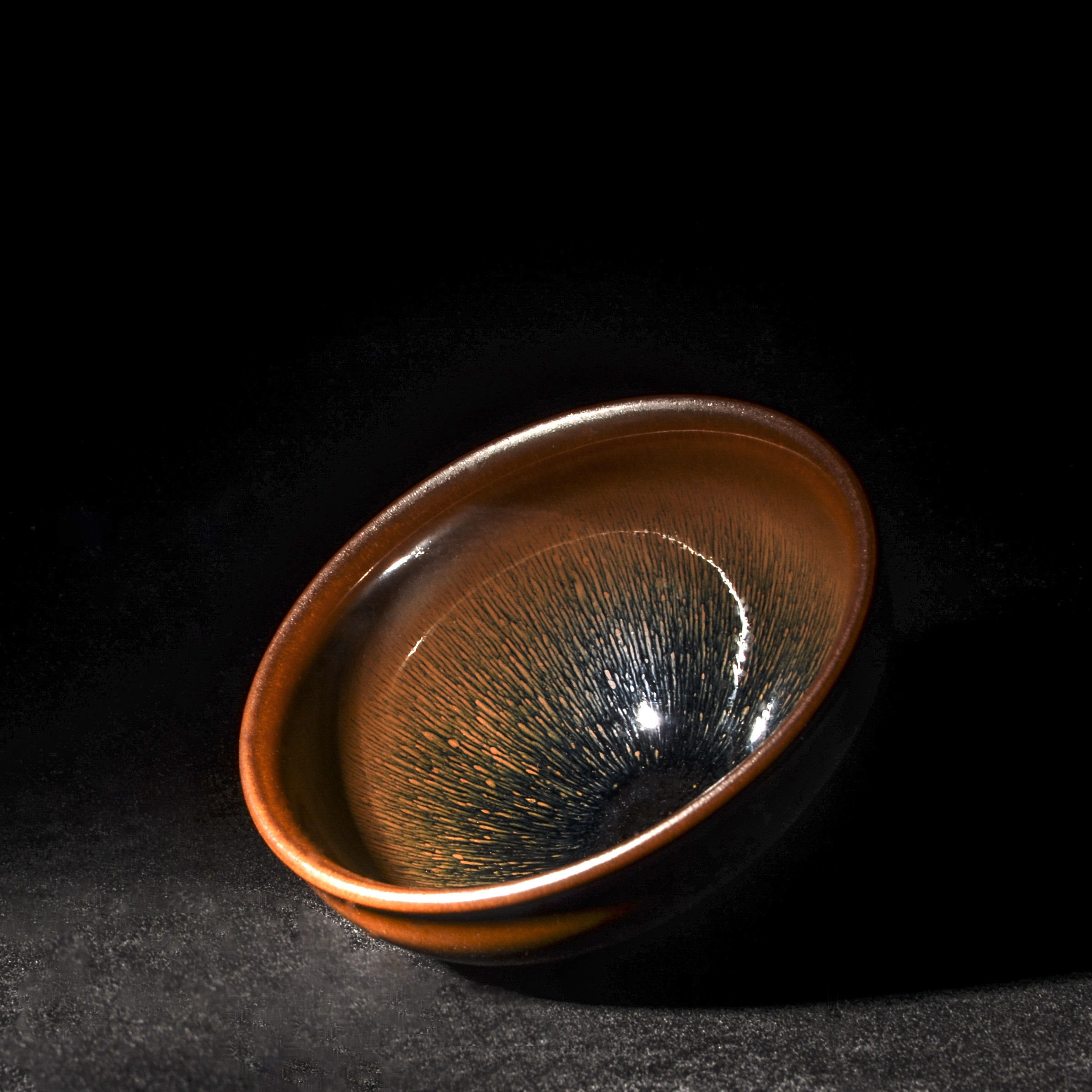 宋代建窑建盏125大束口径表演点茶盏复古兔毫碗建盏