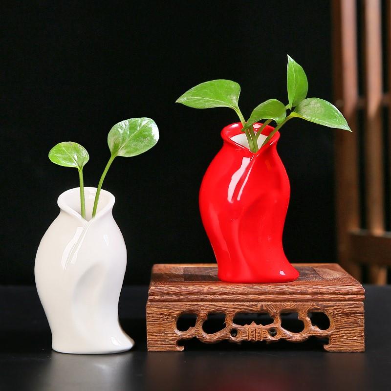 直供新中式陶瓷小花瓶创意水培植物客厅插花电视柜家居书房装饰品