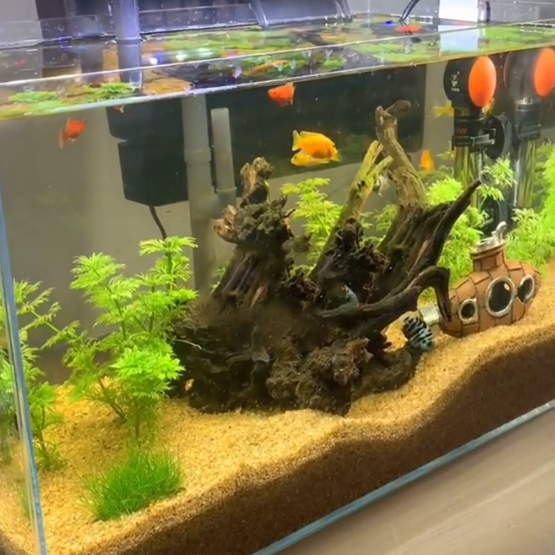 造景鱼缸生态专用水草泥底红色底砂白色化妆造景