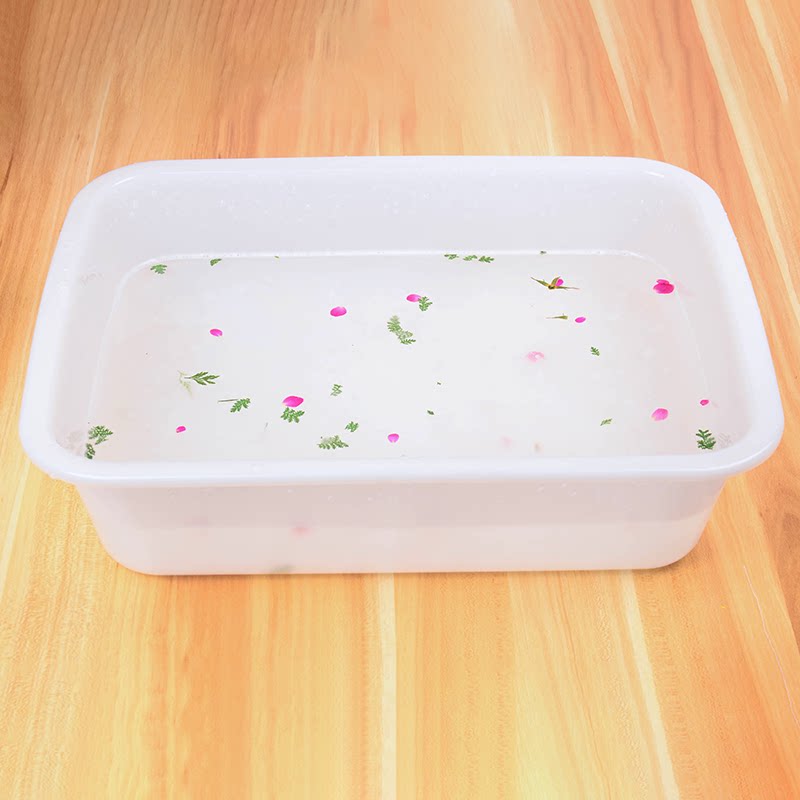 手工diy古法造纸用水盆 儿童造纸术抄纸水盆 白色长方形塑料冰盆