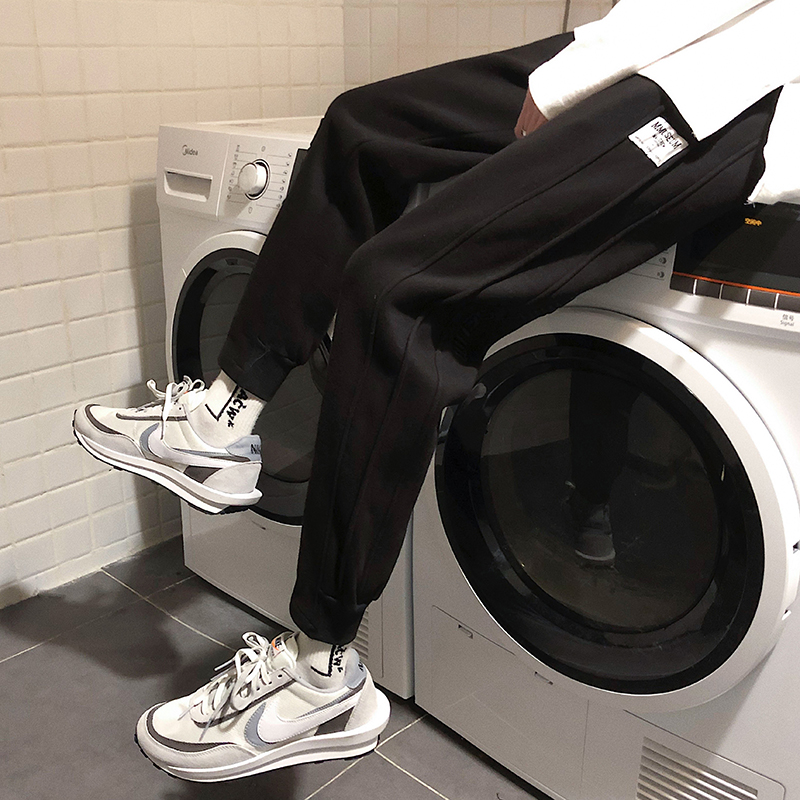 运动裤男士秋冬季裤子男韩版潮流修身休闲长裤男小脚裤加绒卫裤男