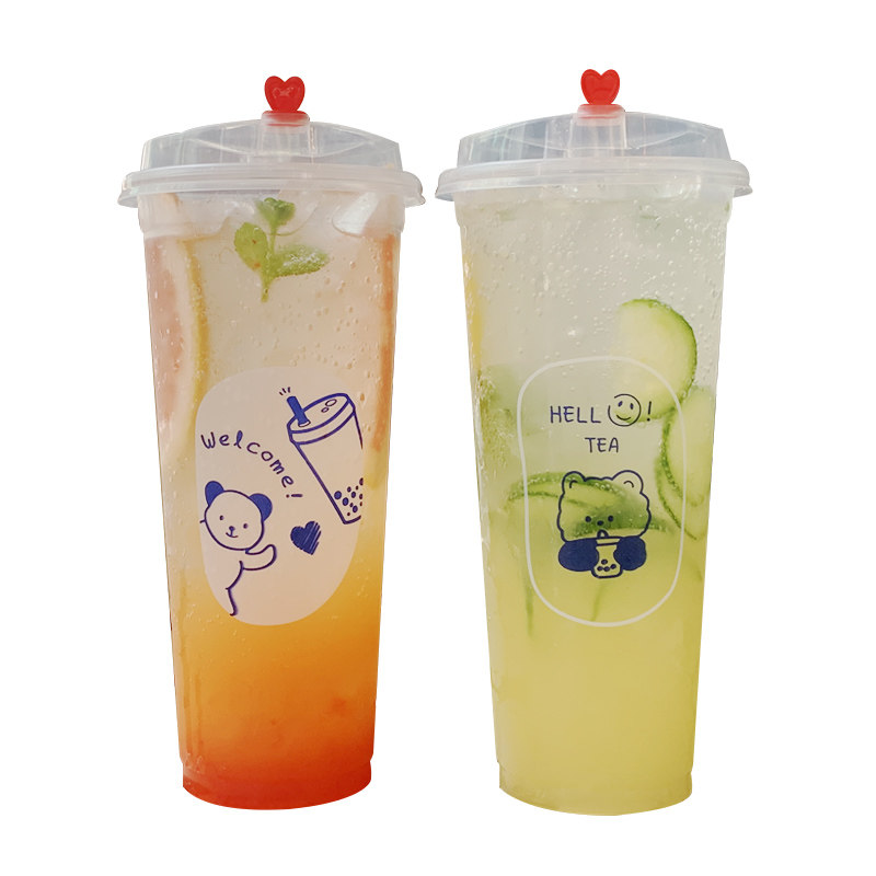 一次性杯子塑料杯奶茶饮料水果果汁注塑网红杯装塑杯