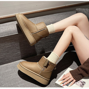 Andrew Kangaroo正品安德鲁袋鼠两穿厚底毛毛雪地靴明星代言HB