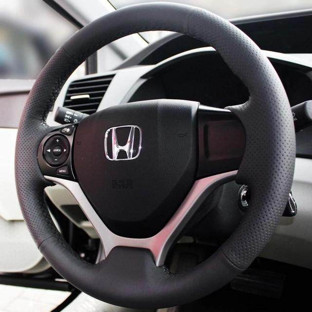 本田九代思域杰德专车专用包辐真皮手缝方向盘套把套