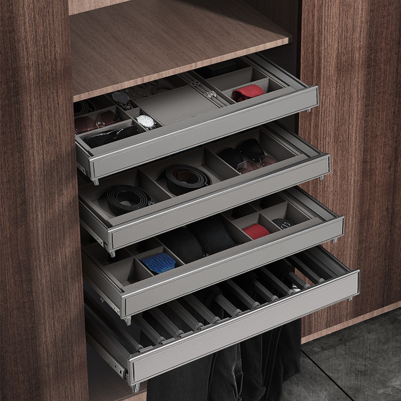 衣柜拉篮可伸缩内衣内裤收纳盒裤架衣帽间抽拉五金配件其他收纳盒