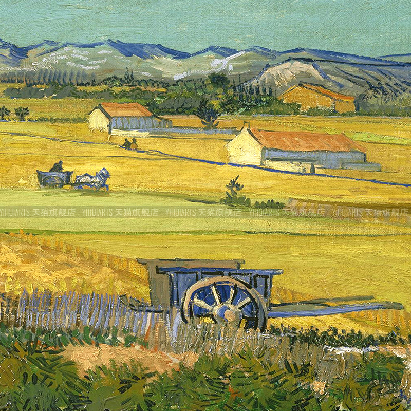 手绘油画梵高丰收横版名画高档装饰画客厅酒店油画