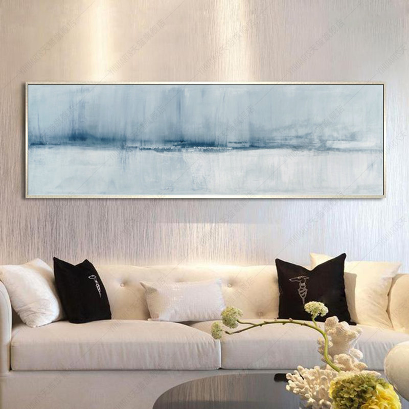横幅抽象画纯手绘油画沙发背景墙现代简约客厅装饰画油画