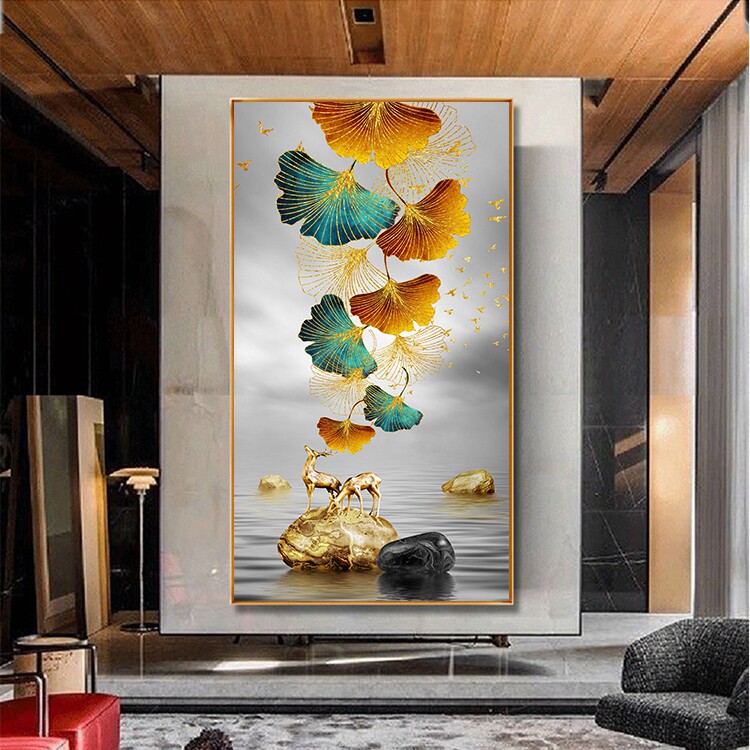 简约现代九鱼墙画客厅装饰画玄关过道走廊壁画现代装饰画