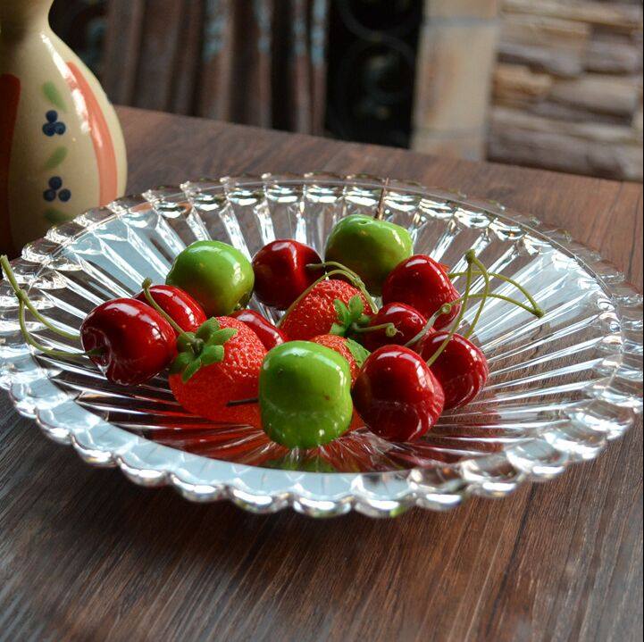 果盘亚克力莲花水晶透明干果ktv水果酒吧商用果盆