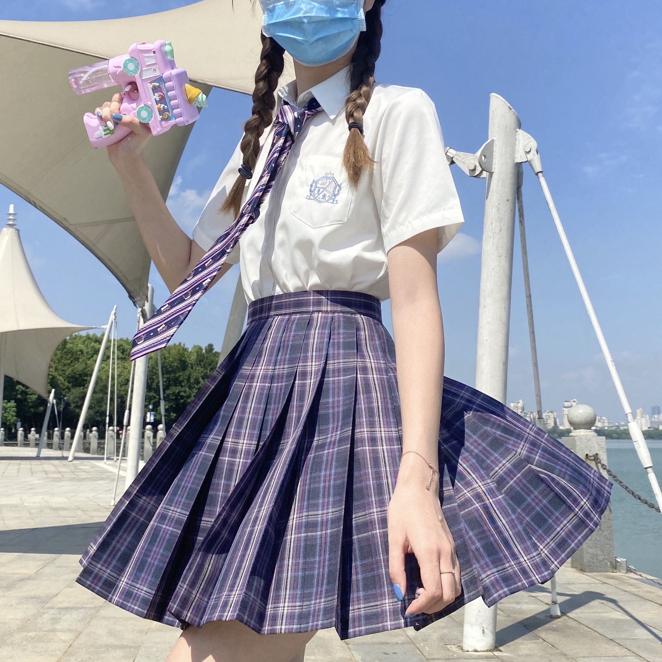 【夜宴】现货掉落 未来制服 馆原创格裙jk秋冬萌款复古学院风格裙