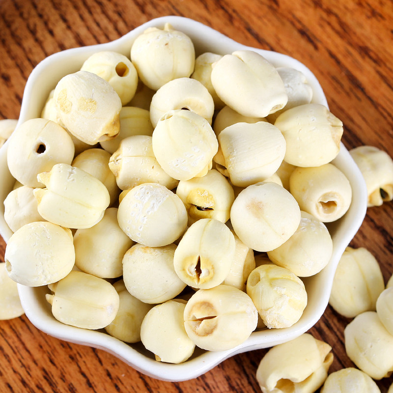 莲子干货去芯500g特级非建宁洪湖莲子野生大颗粒磨皮白莲