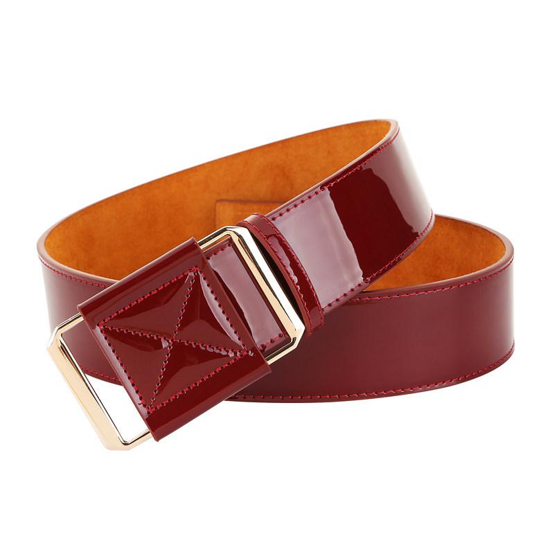 漆皮皮宽腰带女装装饰简约百搭女士皮带连衣裙腰带