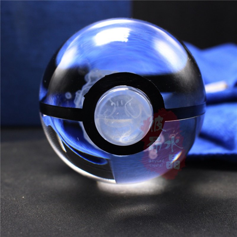 新款抖音神奇宝贝3d内雕水晶球pokemon摆件