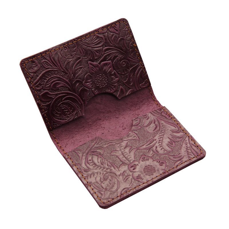 牛皮手工草头唐草头皮夹驾照零钱钱包女士迷你卡包