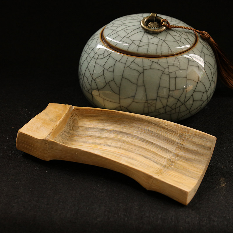 天然功夫茶具茶则茶道六君子零配 异型竹玉竹茶则 茶荷 可定制