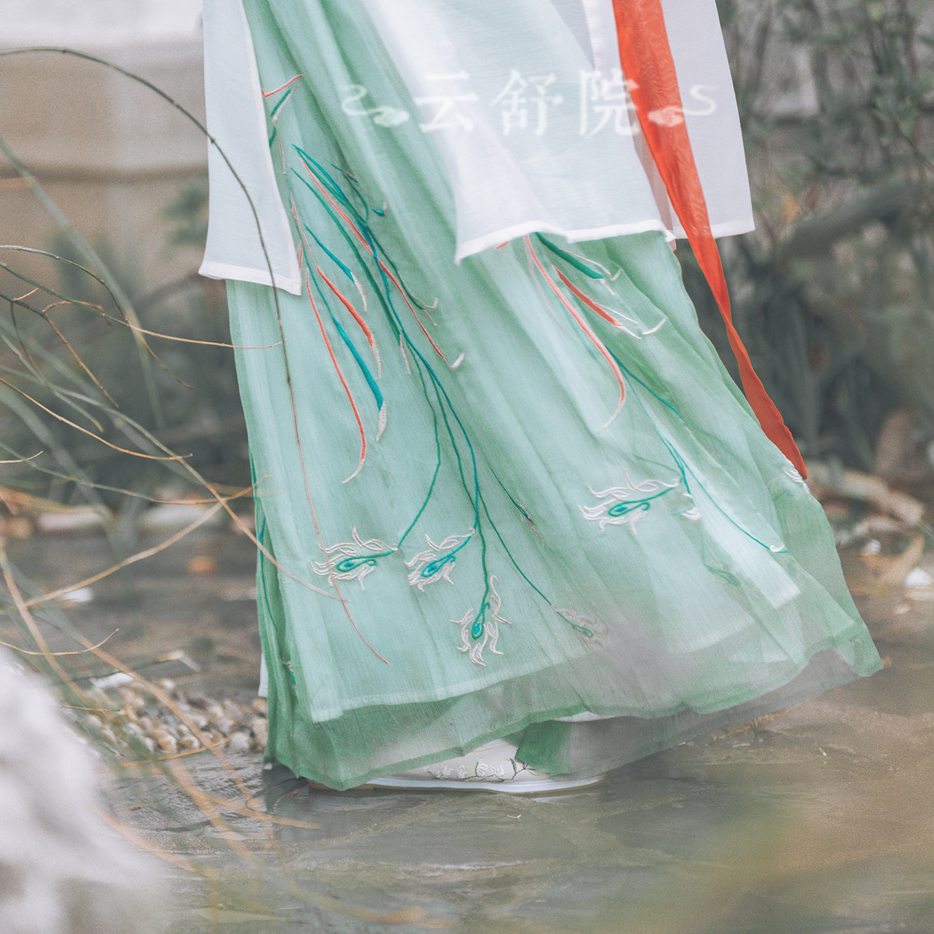 【现货】【幽兰致】【带掩襟】云舒院汉服传统女装兰花立领!