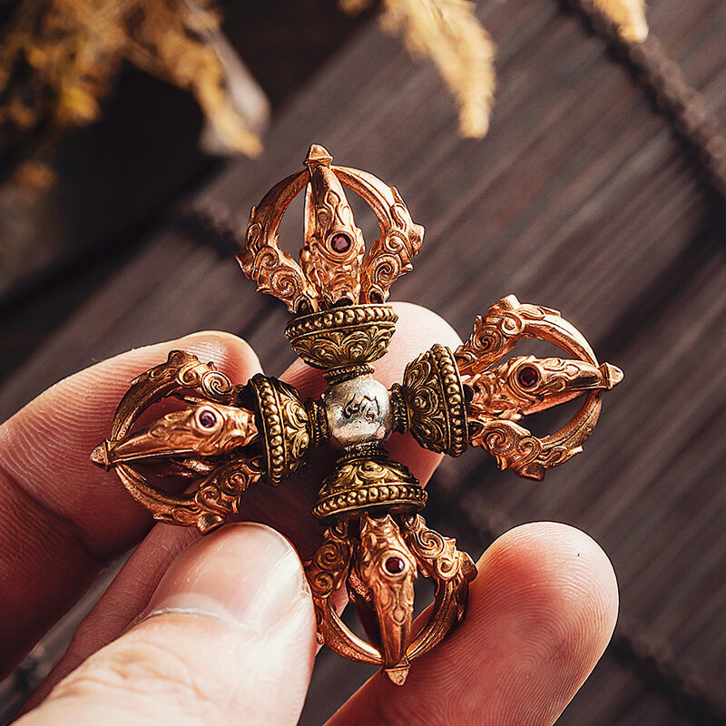 十字金刚杵丨琢匠全铜摆件降魔男士吊坠家用摆件