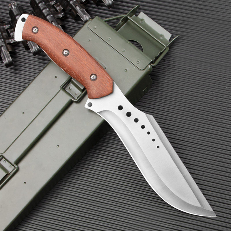 荒夫户外荒野求生一体刀高硬度军工小刀车载防身多功能组合工具