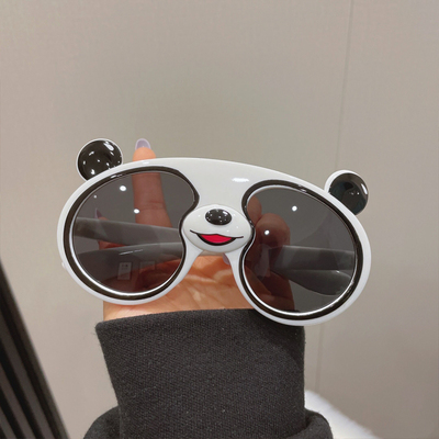 儿童太阳镜可爱熊猫硅胶眼镜男童女童偏光墨镜防紫外线宝宝遮阳镜