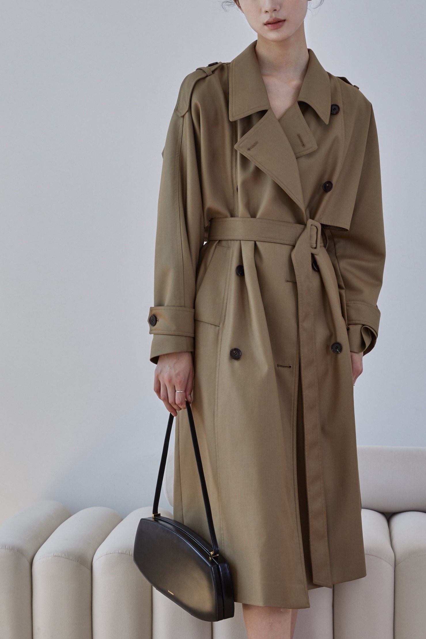 ilessiswang宽松oversize阔型显瘦纸片人长款风衣风衣