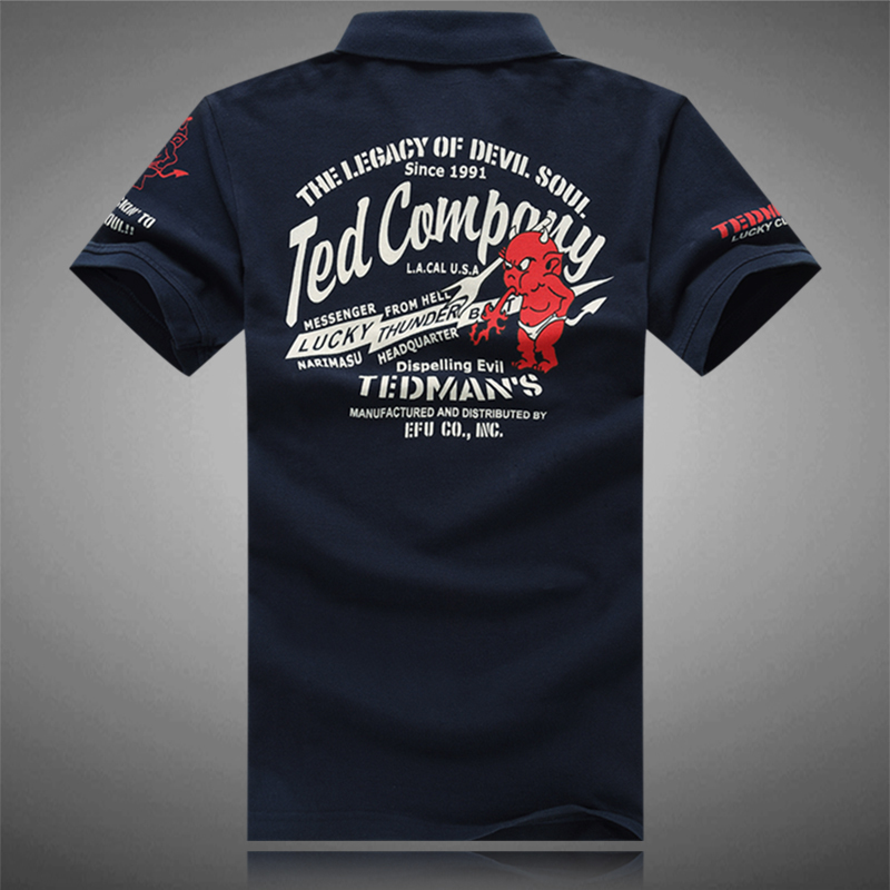 日系潮货翻领POLO衫珠地棉鬼仔小恶魔幸运鬼港风男T恤加肥加大码