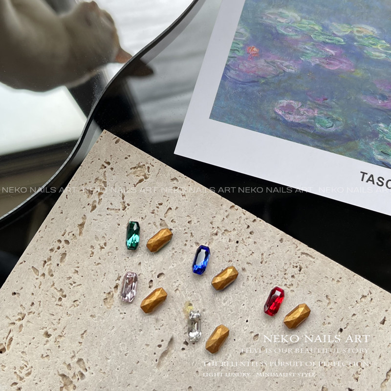 neko切割闪耀饰品美甲钻石白钻石彩钻nk方彩钻指甲彩妆