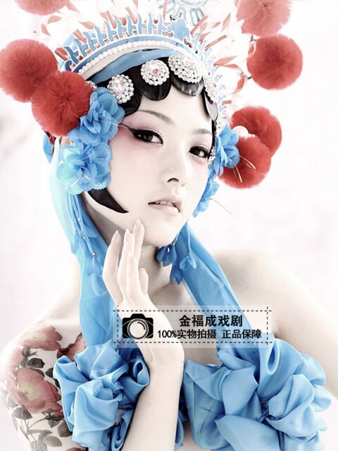 影楼摄影古风古装中国风戏曲凤冠头饰戏曲女写真青蛇额子白蛇头饰