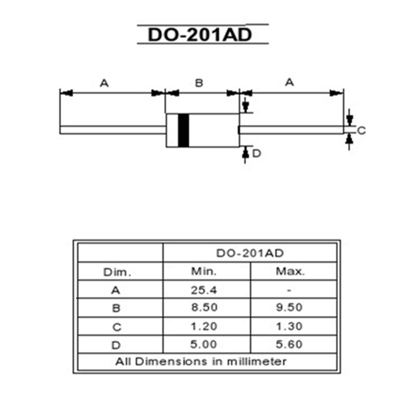 150v 5a 肖特基二极管 sr5150 mbr5150 sb5150 特加特