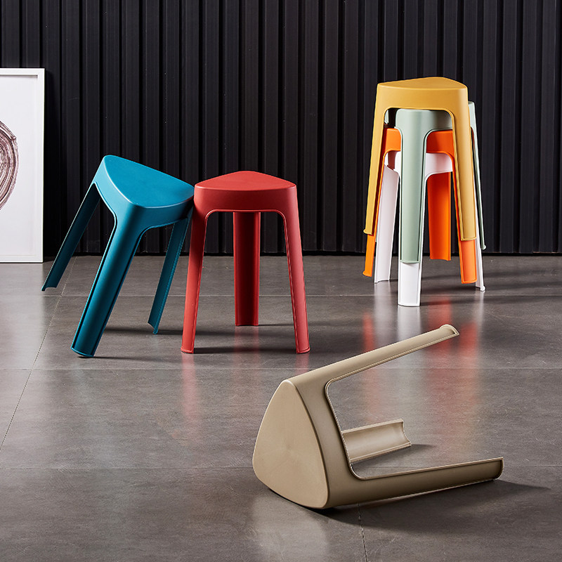 塑料三角凳子加厚家用客厅餐桌吃饭网红北欧小巧小户型省空间胶凳