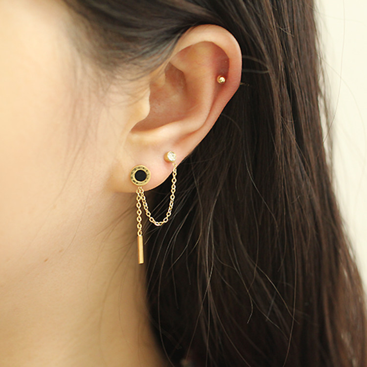 fille皇冠耳洞女洞多双耳耳环耳骨耳钉迷你熊定制耳钉