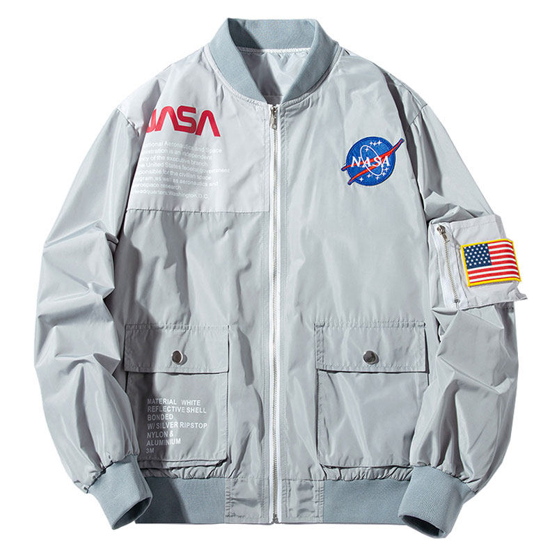 nasa联名宇航员外套大码宽松ma1棒球服男女情侣原宿风飞行员夹克