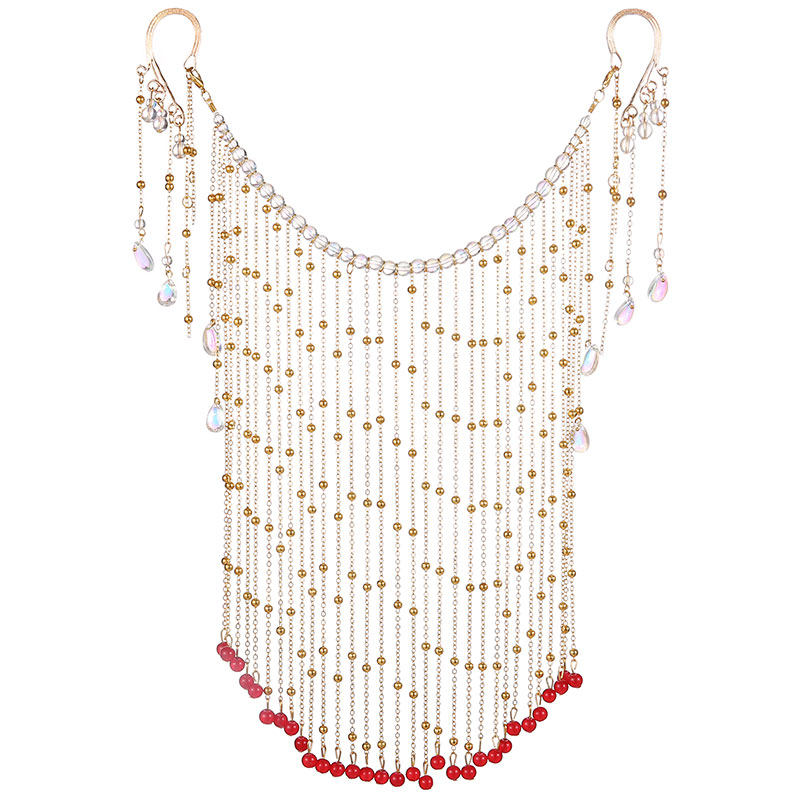 面纱古风耳挂面帘汉服头饰古装遮脸饰品古代遮面发饰超仙流苏步摇