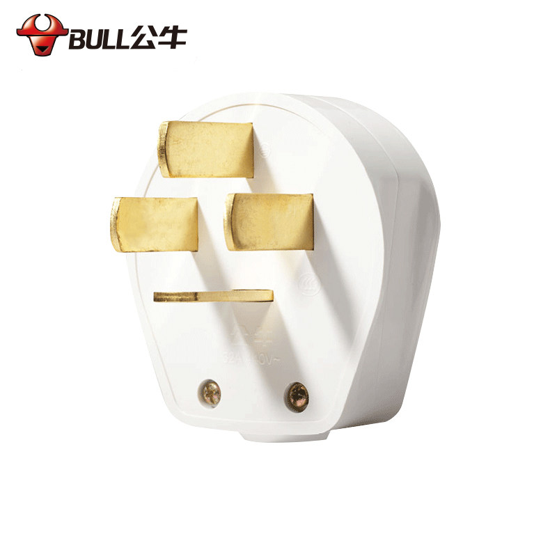 公牛三相四线插头工业业电380v大功率16a25a32a四脚插头
