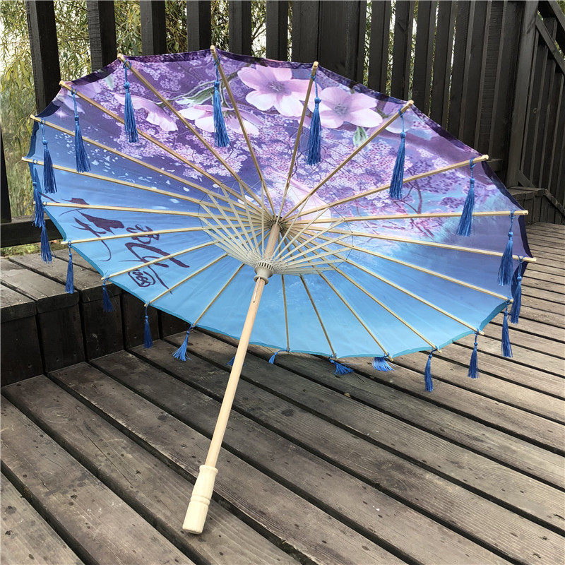 古代女子汉服油纸纸伞古风绸布布伞摄影跳舞工艺伞