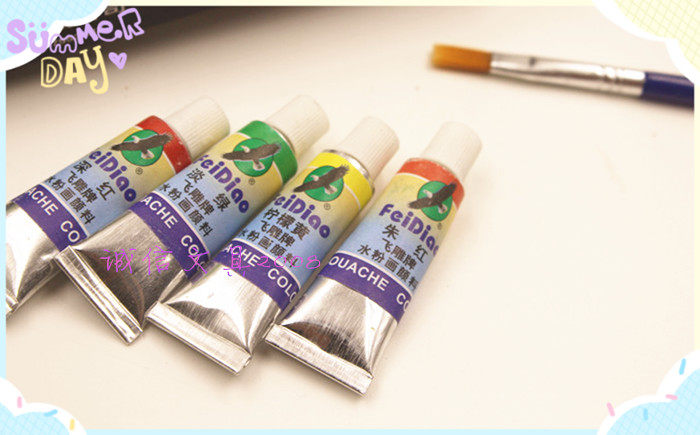 水粉颜料飞雕12色18色24色绘图美术中小学生套装水粉颜料