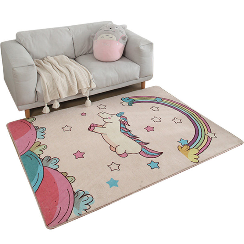 儿童地毯卡通卧室床边毯加厚可爱公主早教益智地毯儿童房爬行地垫