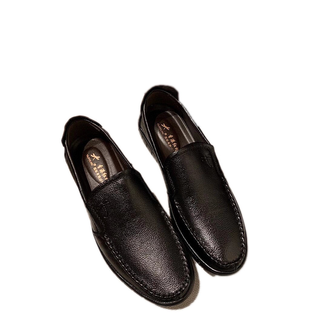 夏季新款红青蜒男皮鞋男士真皮休闲软面皮软单鞋