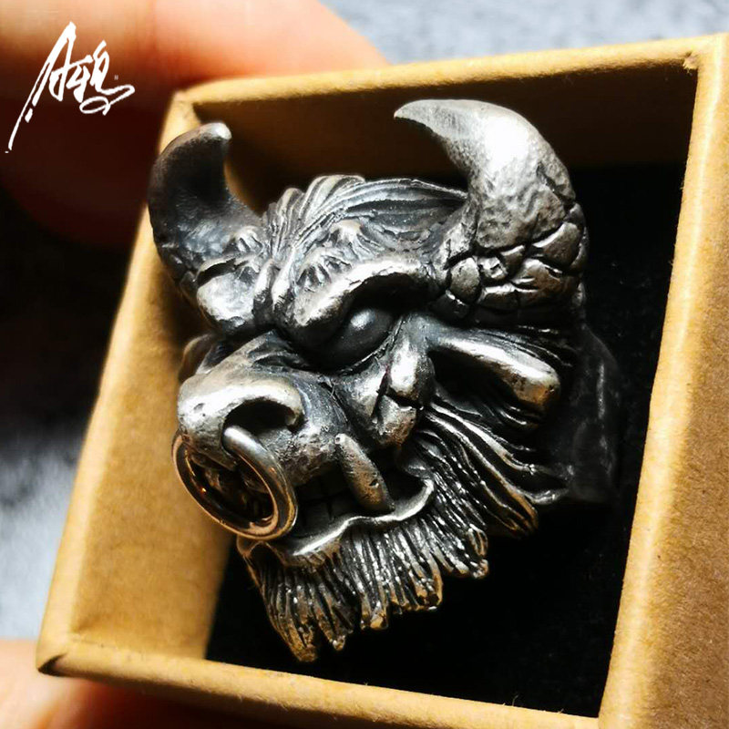 西游记齐天大圣牛魔王手工原创纯银男女女士戒指项链戒指