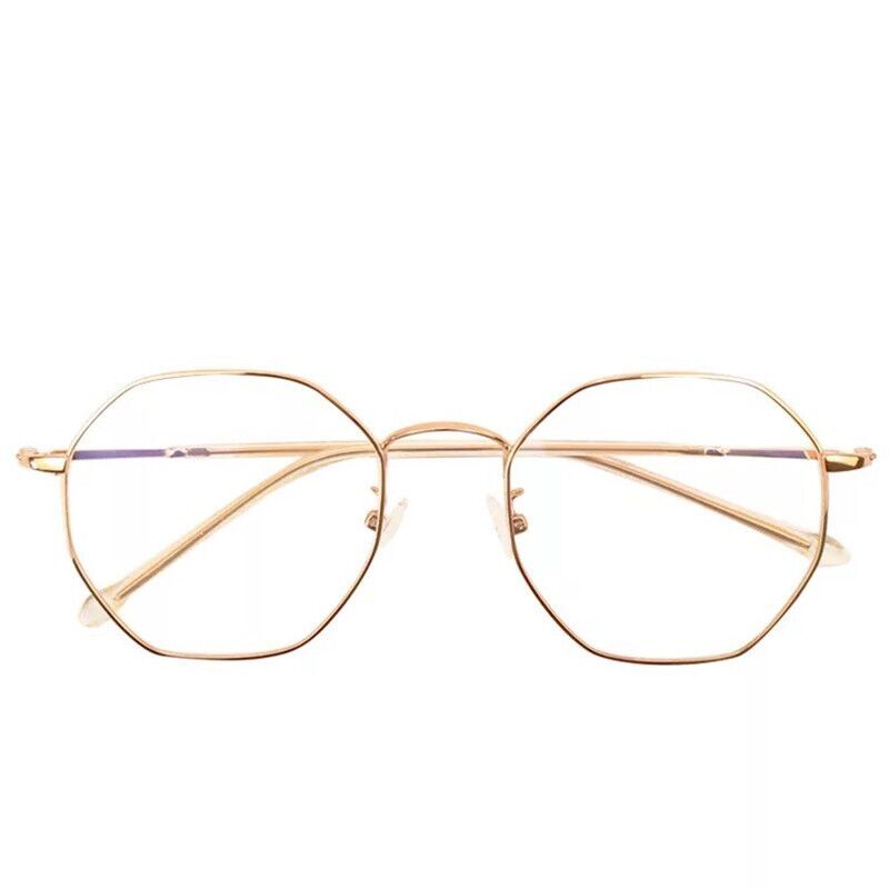 镜框玫瑰金眼近视可配不规则菱形眼镜女网网红定制成品光学镜