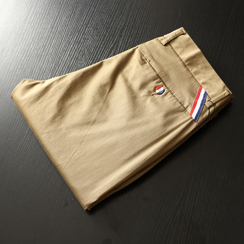 国内剪标尾单处理棉质微弹男士休闲裤夏季薄款通勤九分裤休闲男裤