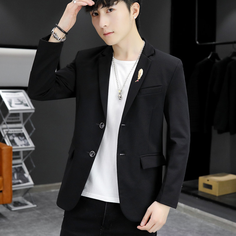 男孩小西西装修身薄款15岁初中学生大青少年主持人西服