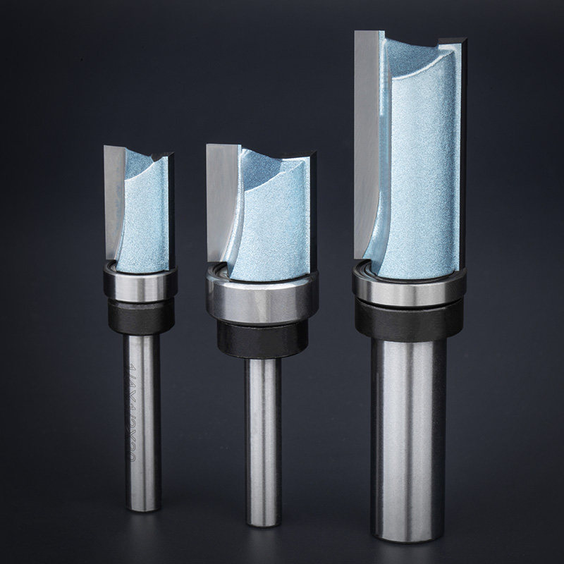 沪豪带轴承修边刀双刃直刀木工铣刀刀具修边机刀头雕刻机锣刀