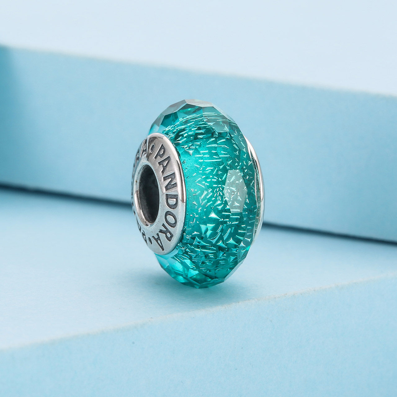 七夕礼物pandora潘多拉s925纯银流沙切面湖绿微微光其它首饰