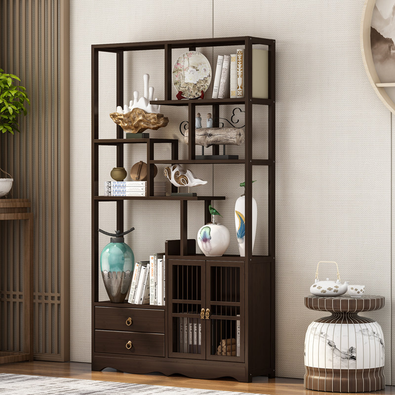 实木摆件置物收纳茶叶茶具多宝阁展示柜现代新中式多宝格