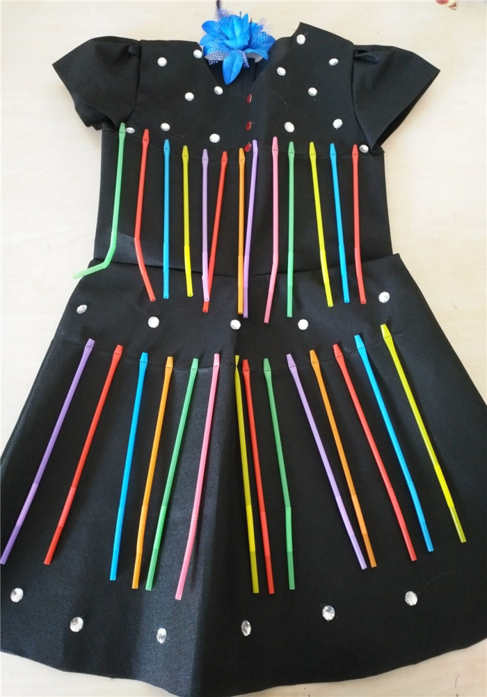 不织布环保表演服装幼儿园亲子舞台走秀演出服手工diy制作环保服