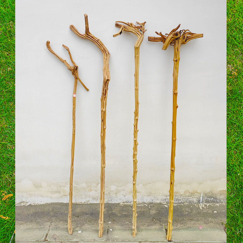 实木天然藤条禅杖拐杖防滑按摩手杖木制拐棍登山杖