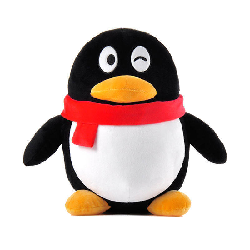 正版qqfamily腾讯qq企鹅公仔毛绒玩具玩偶娃娃睡觉毛绒布艺类玩具